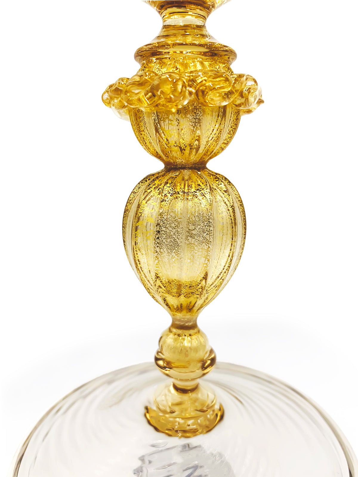 An Ornate Murano Bronzo Glass Vase With High-Quality Craftsmanship On A White Background By TAKAYA SATO