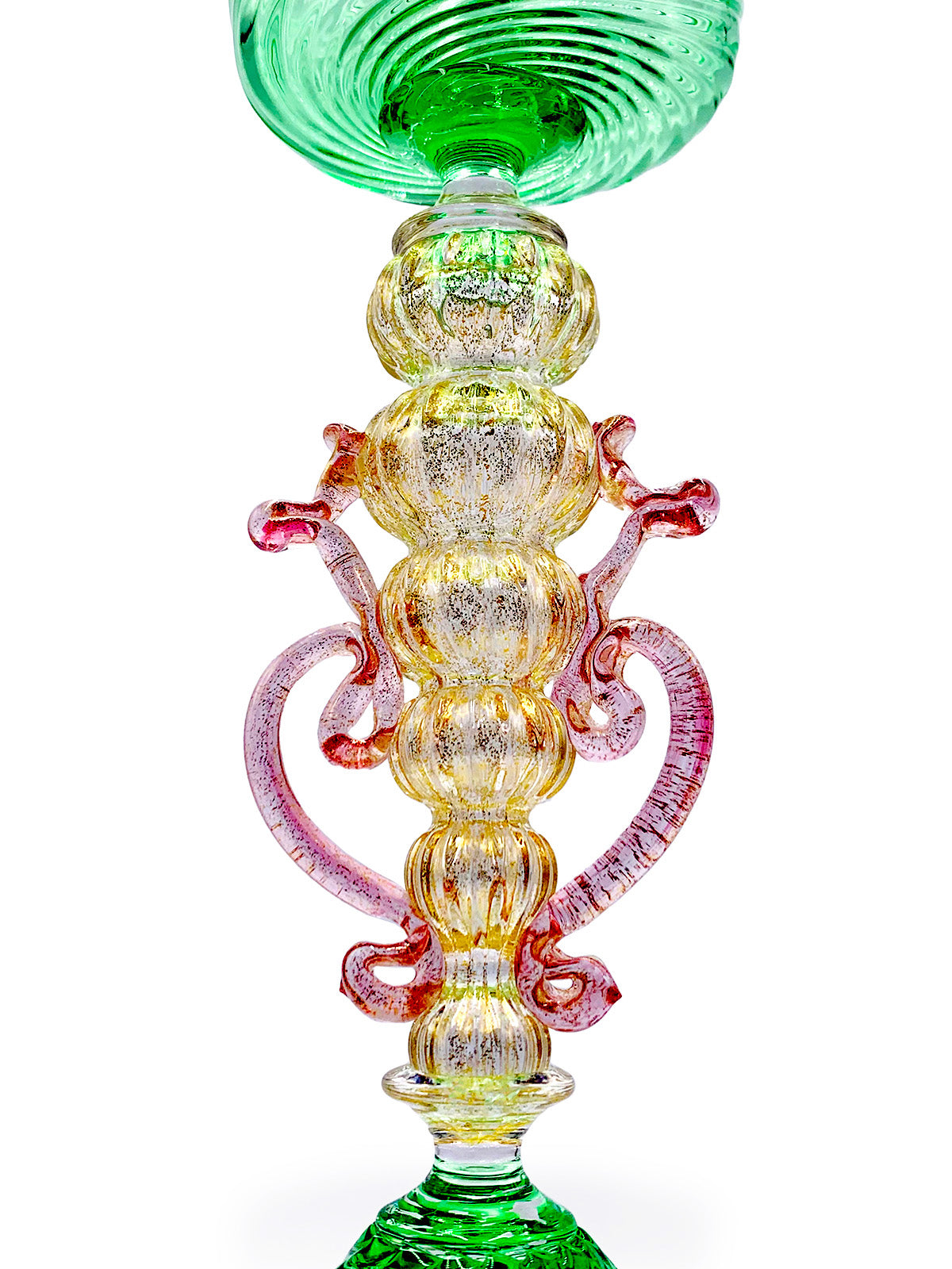 A Handcrafted Murano Smeraldo Vase From TAKAYA SATO On A White Background