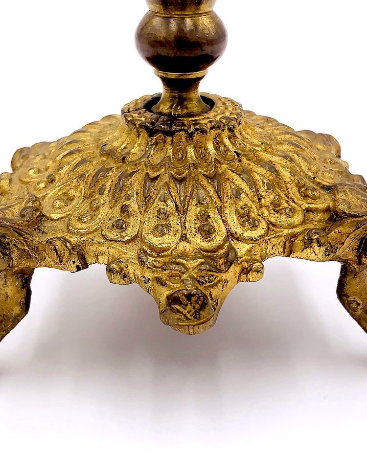 An ornate brass and crystal Fotted vase from TAKAYASATO.COM on a white background.