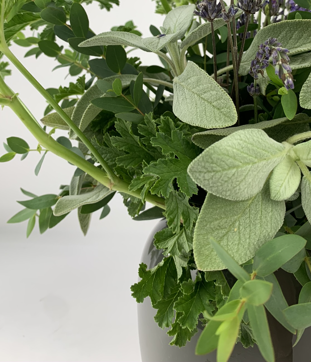 A vase filled with WHITE, GREEN & HERBS from TAKAYASATO.COM.