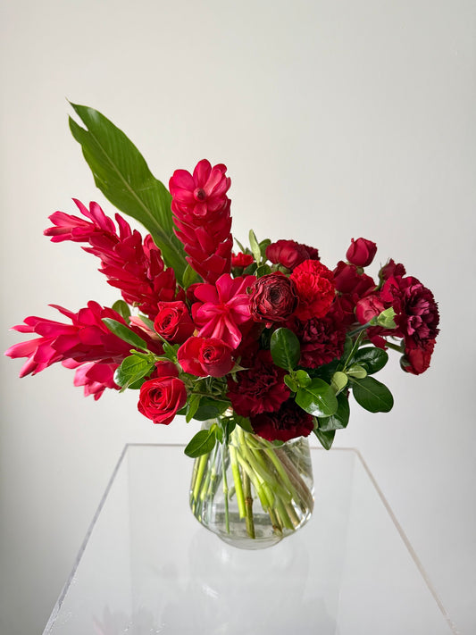 Shades Of Red Valentine's Day Flower Arrangement